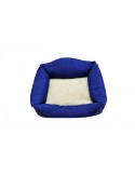Siesta cama azul cojín de borreguito